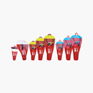 Housses M1 rouge à fenêtre "Cristal" et coiffe de couleur pour extincteur portatif